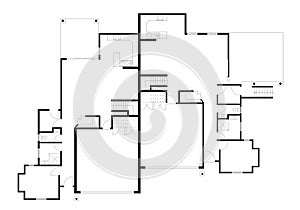 Floor plan. Interior. 2d floor plan for real estate. Home plan. Autocad drawing.