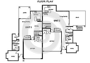 Floor plan. Interior. 2d floor plan for real estate. Home plan. Autocad drawing.