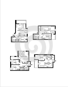 Floor plan. Interior. 2d floor plan for real estate. Home plan. Autocad drawing.