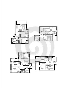 Floor plan. Interior. 2d floor plan for real estate. Home plan. Autocad drawing. photo