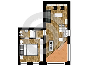 Floor plan. Interior floor plans 2d. 2D illustration floor plan