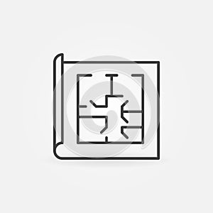 Floor plan linear icon