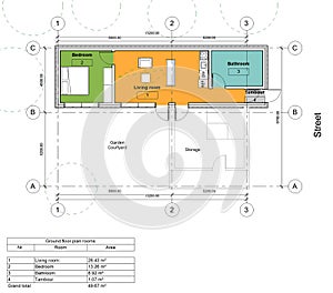Floor plan of the living house