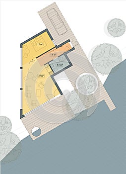 Floor plan of the living house, bungalow