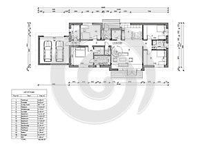 Floor plan of the single family house