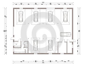 Floor plan of the small car service station