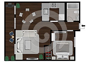 Floor plan top view Apartment interior floorplan