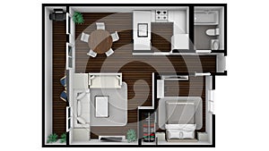 Floor plan top view Apartment interior floorplan