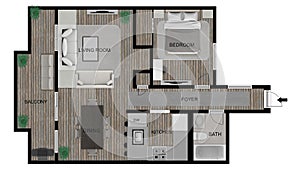 Floor plan top view Apartment interior floorplan