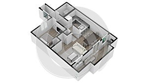 Floor plan top view Apartment interior floorplan