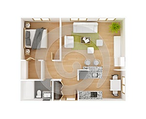 Floor plan top view