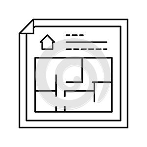 floor planning line icon vector illustration