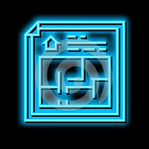 floor planning neon glow icon illustration