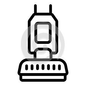 Floor sanitizing machine icon outline vector. Scouring surface staff