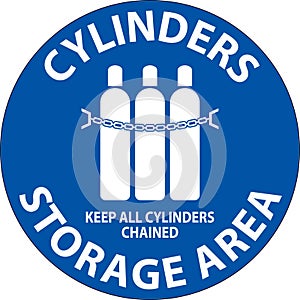 Floor Sign Cylinder Storage Area, Keep All Cylinders Chained