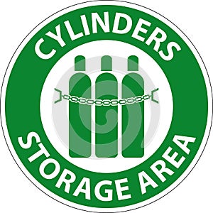 Floor Sign Cylinder Storage Area, Keep All Cylinders Chained