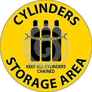 Floor Sign Cylinder Storage Area, Keep All Cylinders Chained