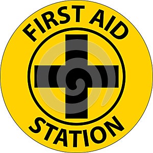 Floor Sign, First Aid Station