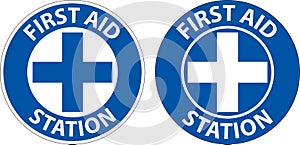 Floor Sign, First Aid Station