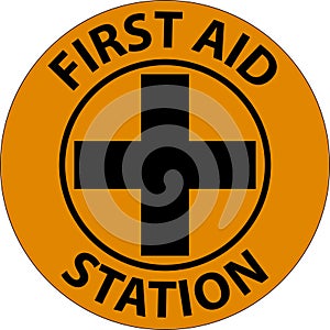 Floor Sign, First Aid Station