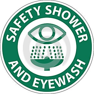 Floor Sign Safety Shower And Eyewash