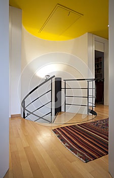 Floor with spiral staircase