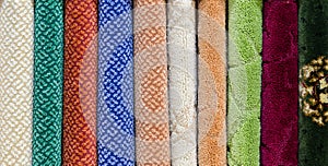 Floor thickset carpet samples