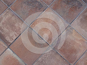 Floor tile background rustic red in ancient building Brown Tiles