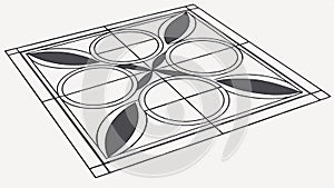 Floor tile pattern, geometric design, square tiles and interior surface decor. vector design Generative AI