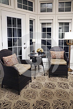 Floor to Ceiling Windows in Sunroom