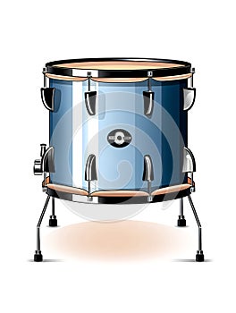 Floor tom drum isolated on white background.