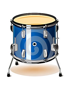 Floor tom drum isolated on white background.