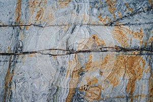 Floor and wall coverings in the form of natural stone, with yellow and red streaks for facing, landscape, interior.