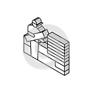 flooring services isometric icon vector illustration