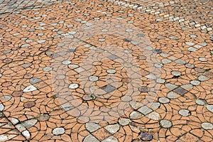 Flooring tiles of Fountains Abbey in North Yorkshire, England