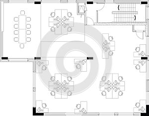 Floorplan of a commerical office layout