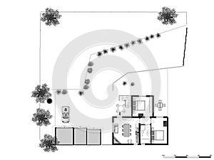 Floorplan 2d illustration. Floor plan. Ffloorplanner photo