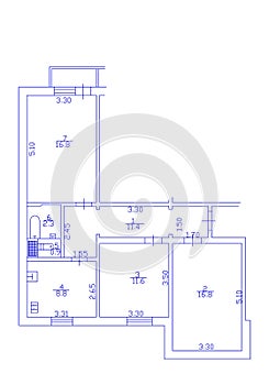 Floorplan. Set of groundfloor blueprints. Floor plan.