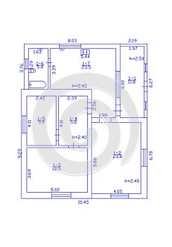 Floorplan. Set of groundfloor blueprints. Floor plan.