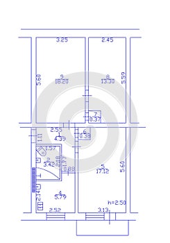 Floorplan. Set of groundfloor blueprints. Floor plan.