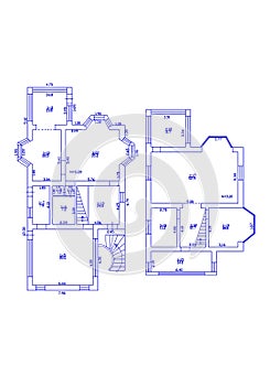 Floorplan. Set of groundfloor blueprints. Floor plan.