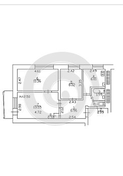 Floorplan. Set of groundfloor blueprints. Floor plan.