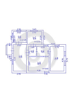 Floorplan. Set of groundfloor blueprints. Floor plan.