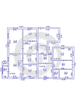 Floorplan. Set of groundfloor blueprints. Floor plan.