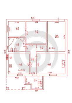 Floorplan. Set of groundfloor blueprints. Floor plan.