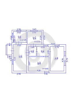 Floorplan. Set of groundfloor blueprints. Floor plan.