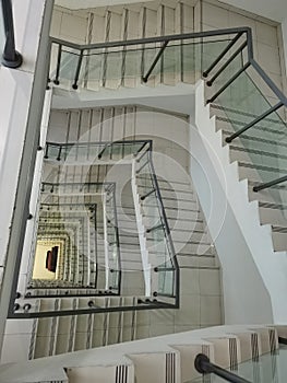 Floors and stairs, office building interior