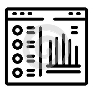 Flopped business icon outline vector. Startup market crisis photo