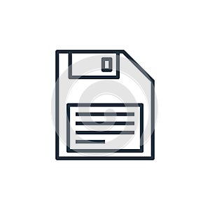 floppy disc icon vector from computer concept. Thin line illustration of floppy disc editable stroke. floppy disc linear sign for photo