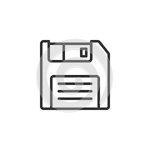 Floppy disc line icon